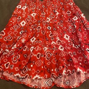 Torrid Red Patterned A-Line Skirt